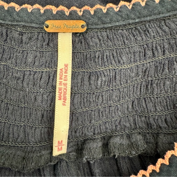 Free People Wind Willow Embroidered Peasant Boho Mini Tunic Dress Women’s SZ M - Picture 7 of 13